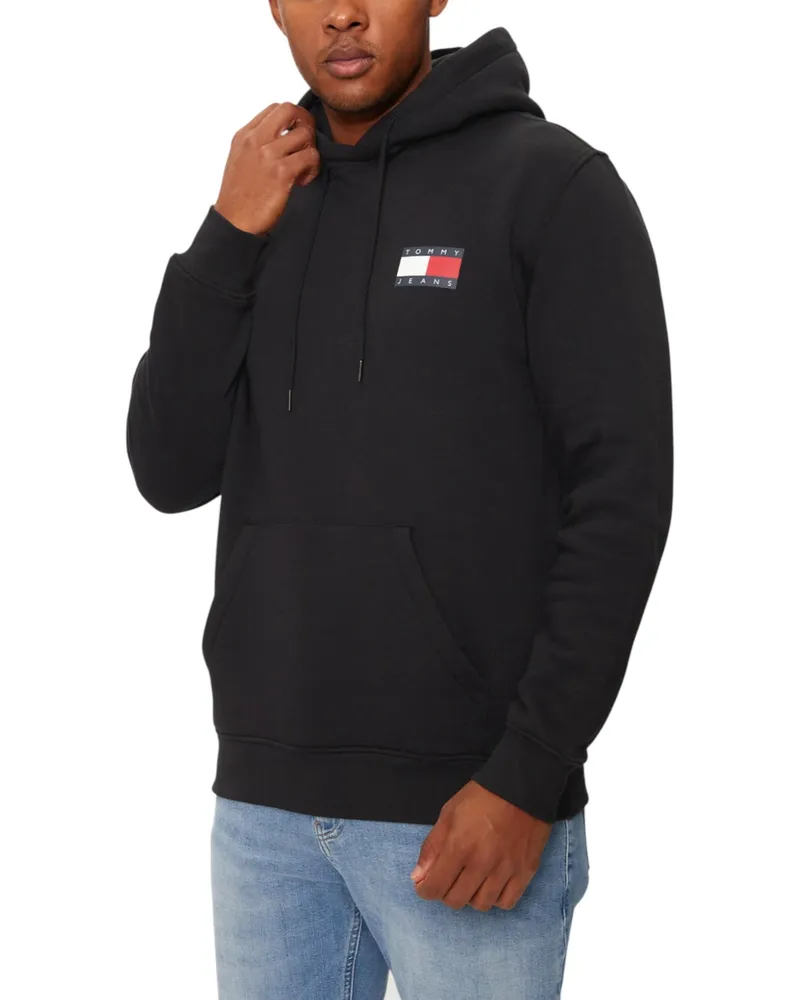 Tommy Hilfiger Logo Hoodie Relaxed Fit Schwarz