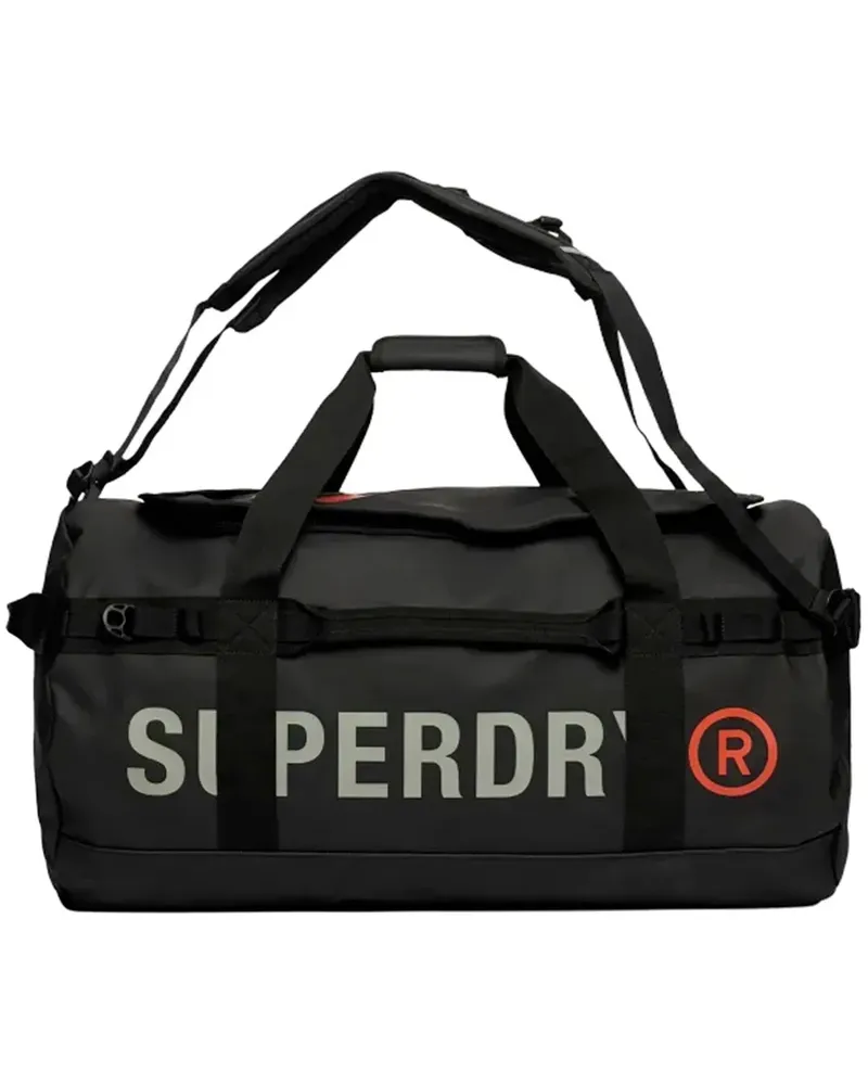 Superdry. Herren Große Planenfass-Reisetasche Schwarz