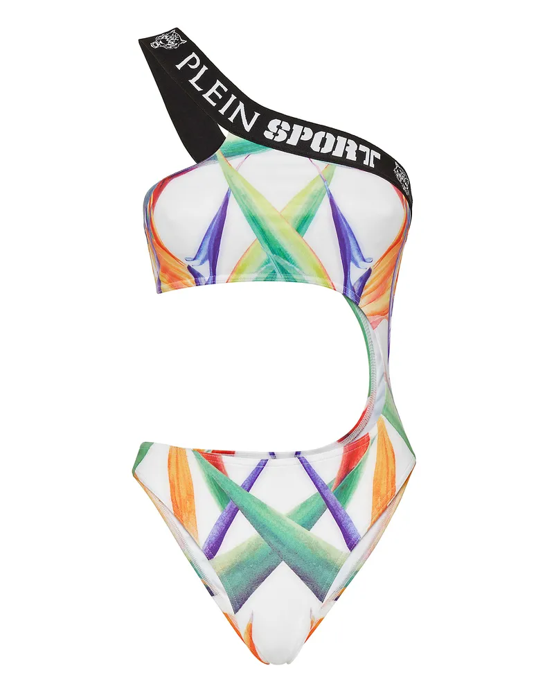 Philipp Plein Monokini Flowers Weiß
