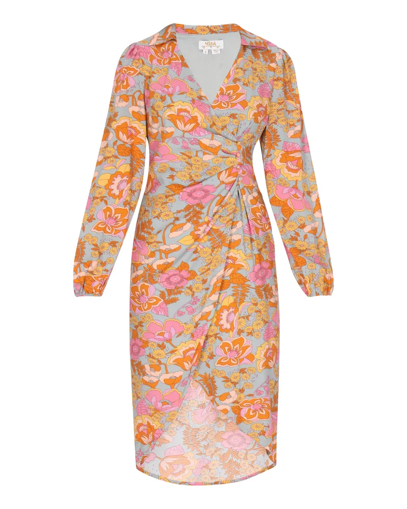 Usha Kleid Frauen steingrau mehrfarbig Steingrau