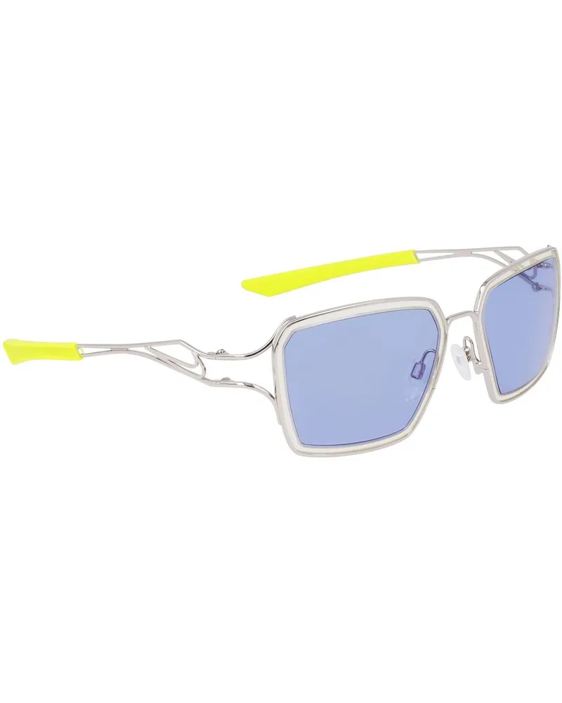 Nike Prisma-Sonnenbrille für Herren/Damen Unisex, Quadratisch (Silber/Blau/Gelb Silber