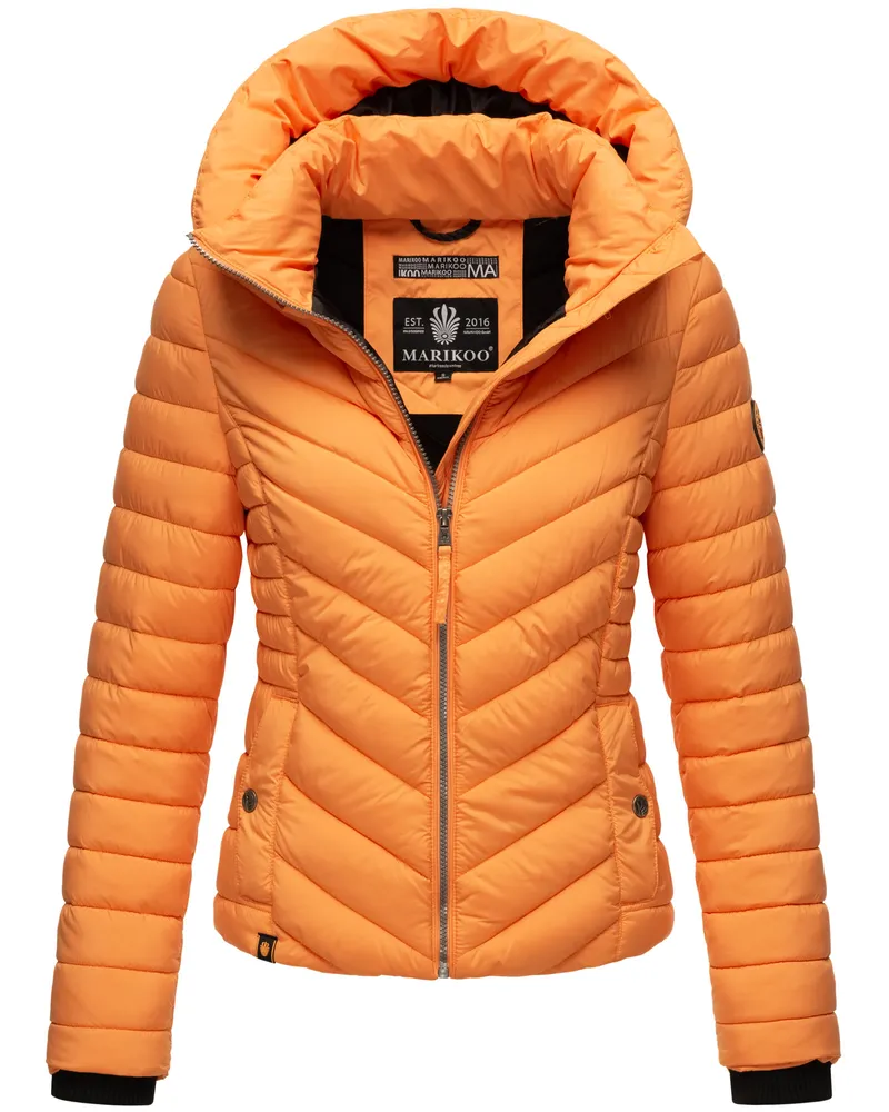Marikoo Damen-Steppjacke Kagomee mit Kapuze - Orange Orange