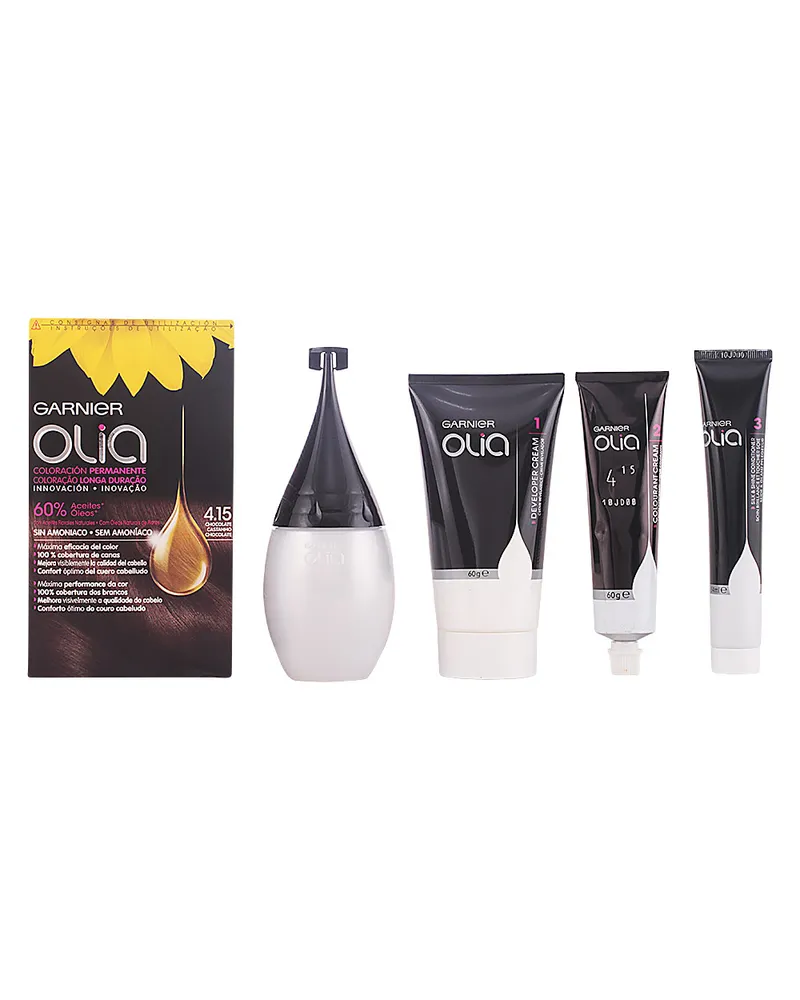 Garnier Olia Coloración Permanente #4,15 Chocolate Set 4 pz 
