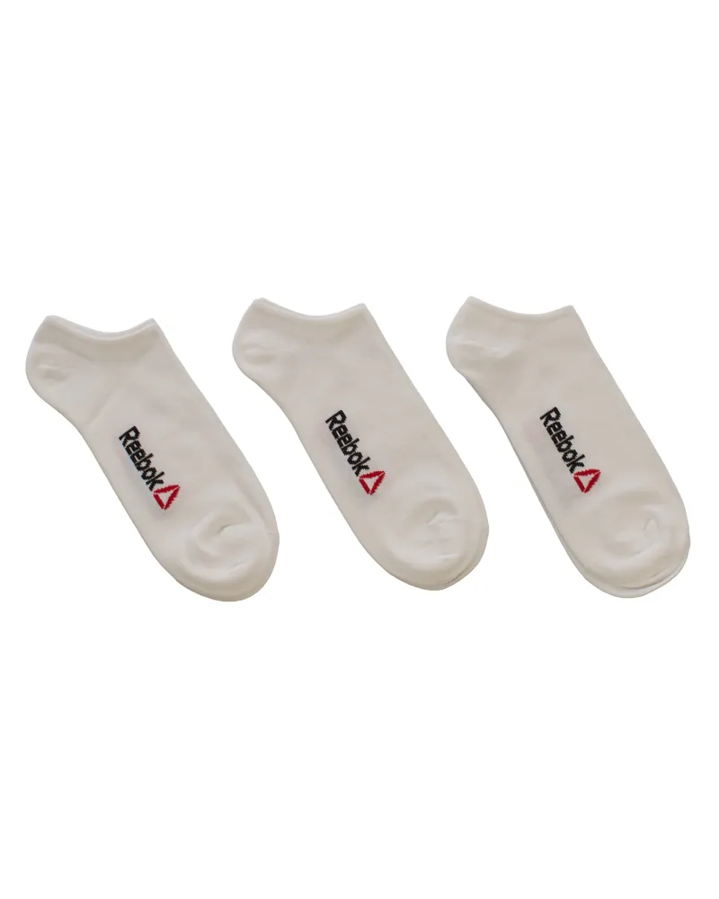 Reebok 3er-Pack unsichtbare Socken D0842 für Damen und Herren Weiß