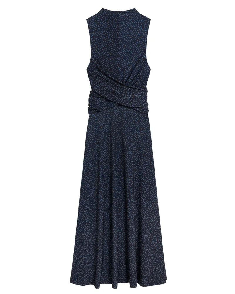 Ted Baker Inisha Bedrucktes Ärmelloses Schwarzes Midikleid Schwarz