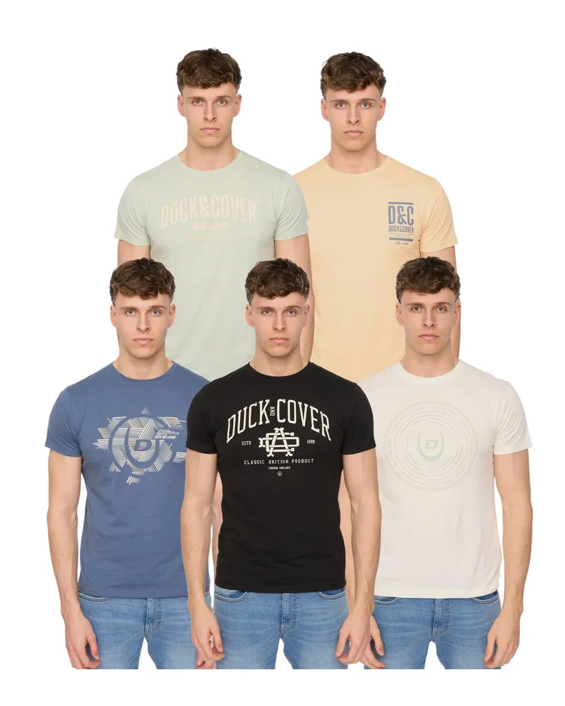 Duck and Cover Haltecks" T-Shirt für Herren (5er-Pack) (Bunt Grün