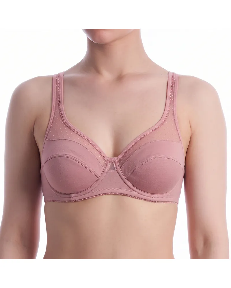 DIM Großzügiger Damen-Bügel-BH aus Bio-Baumwolle D0ASF Rosa