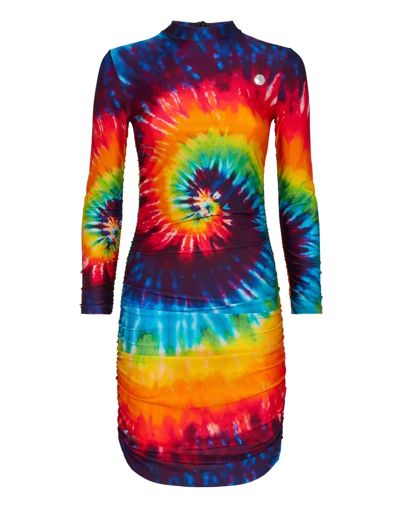 Philipp Plein Kurzes Kleid mit Tie-Dye-Muster - Mehrfarbig Mehrfarbig