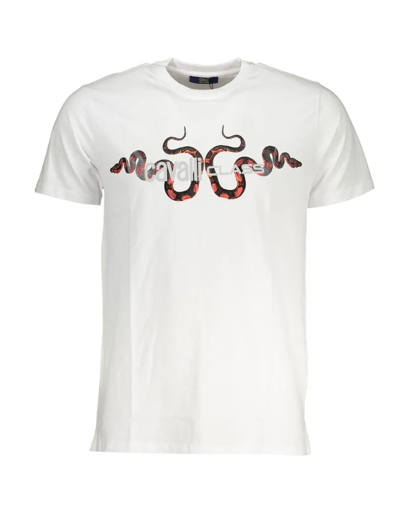 Roberto Cavalli Weißes Baumwoll-Herren-T-Shirt Weiß