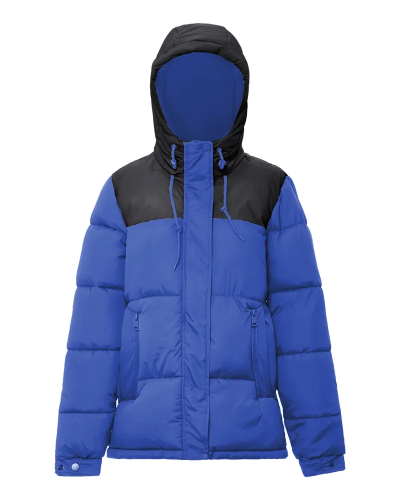 My Mo Wattierte Steppjacke Damen Kobalt Schwarz Blau