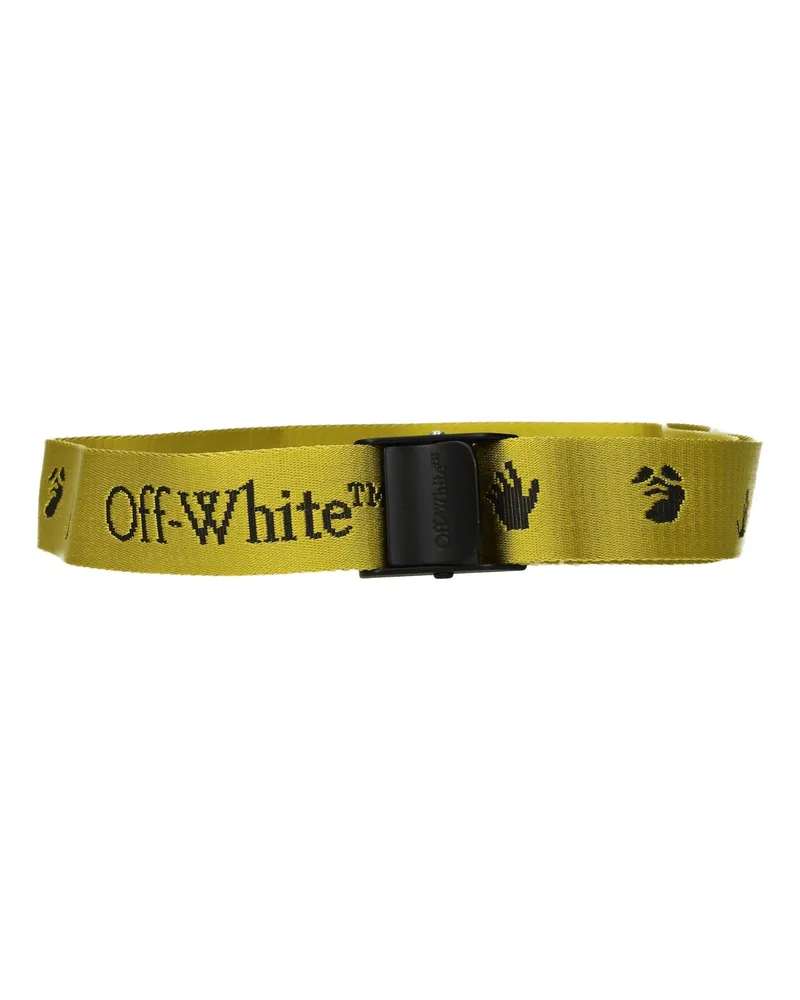 OFF-WHITE Gelber Stoff Gürtel Regular Weiß
