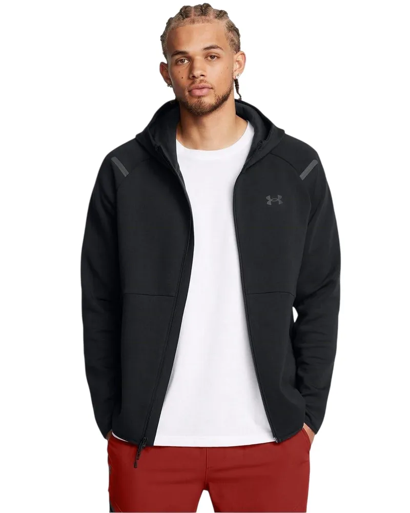 Under Armour Unstoppable" Hoodie mit durchgehendem Reißverschluss für Herren (Schwarz Schwarz