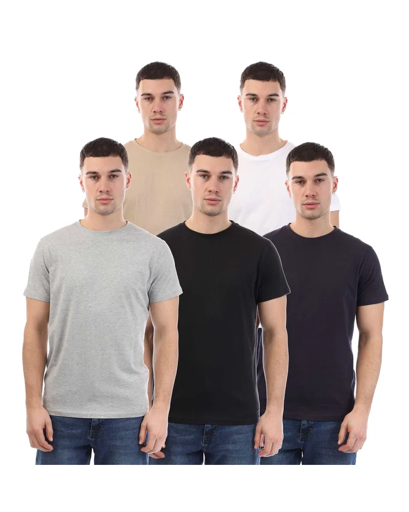 Duck and Cover Frankinz" T-Shirt für Herren (5er-Pack) (Schwarz/Grau/Weiß/Beige Schwarz