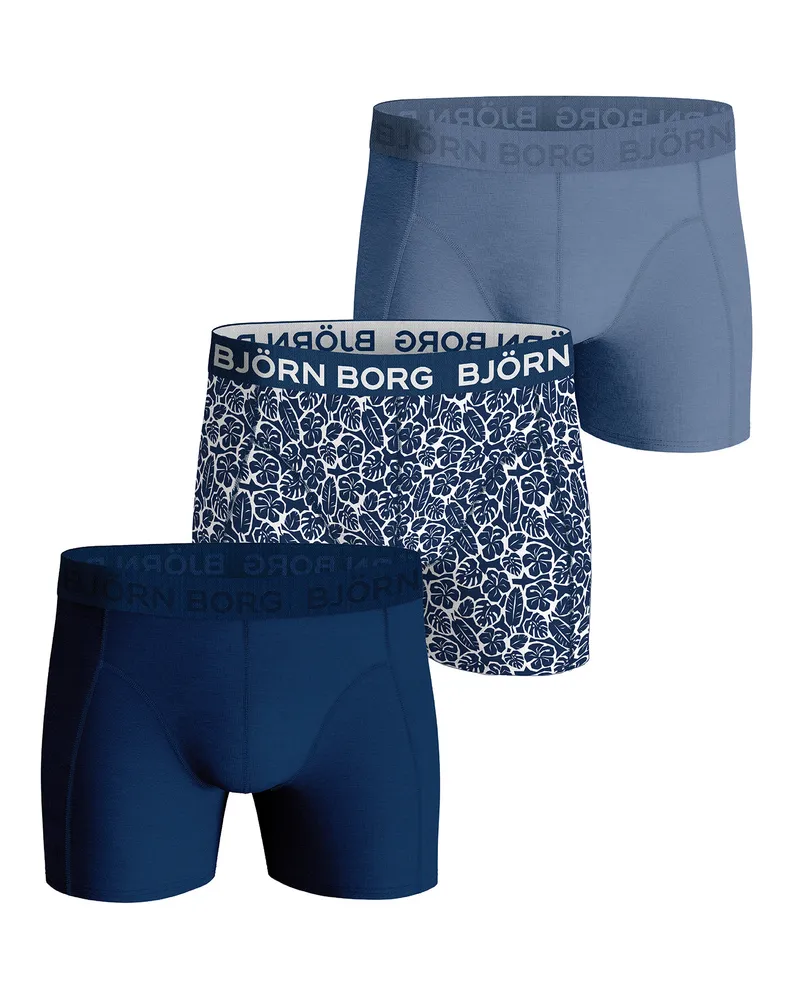 Björn Borg Björn Borg - 3 Paar Herren Cotton Rich Comfort Stretch Fit Boxershorts - Blau Mix Blau