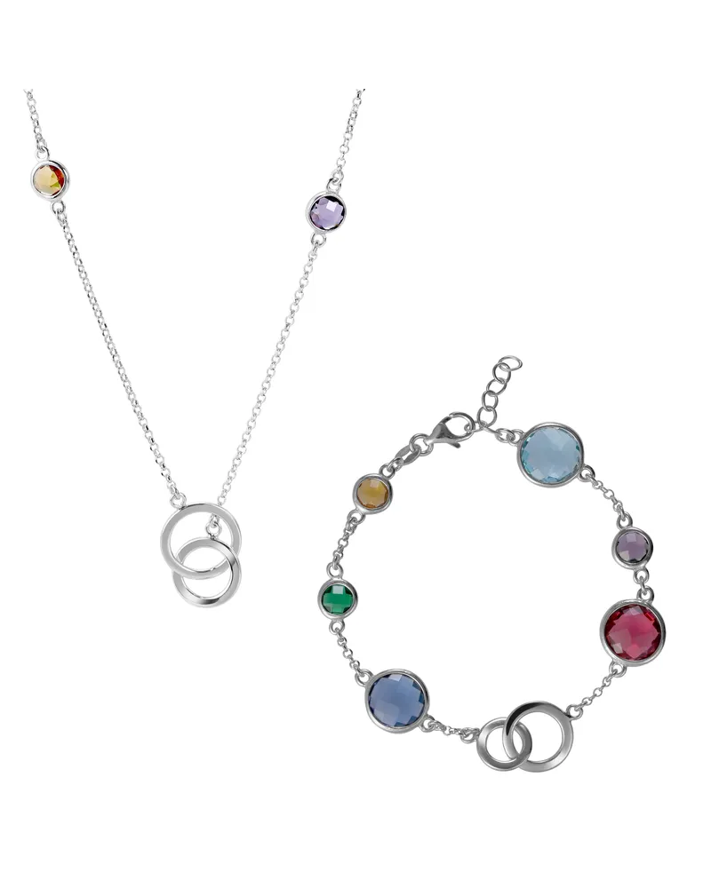 Orphelia Eloise' Damen 925 Sterling Silber Set: Armband + Halskette - Silber SET-7409 Silber