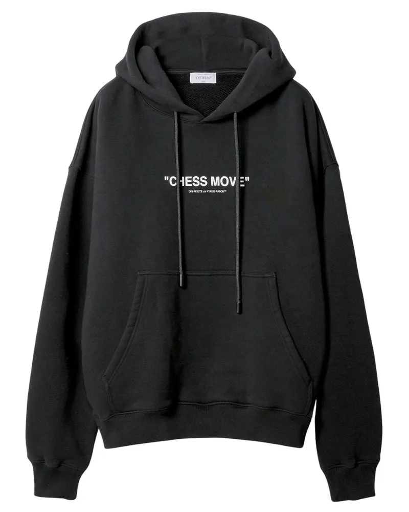 OFF-WHITE Chess Move Schwarzer Skate Hoodie Schwarz