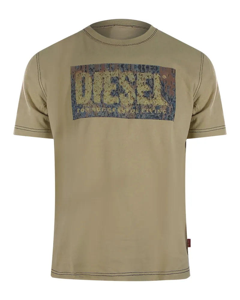 Diesel Block Logos Pelican T-shirts Beige