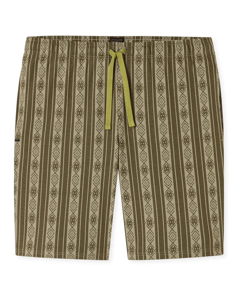 Schiesser Herren Pyjamahose Mix RelaxSchlafhose, Nacht Hose, Loungehose Oliv