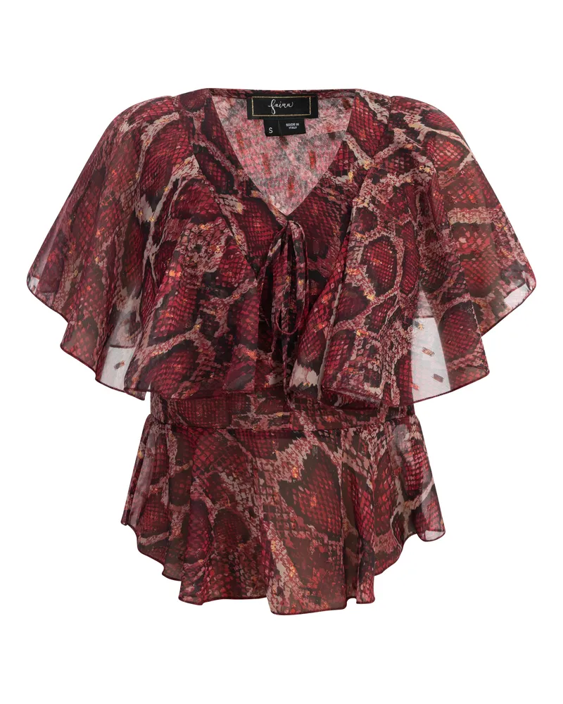 FAINA Bluse Damen rot schlange Rot