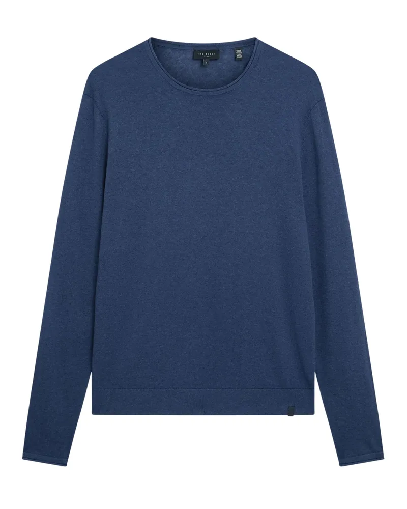 Ted Baker Pullover für Herren, Rundhalsausschnitt, Leinen-Mischung (Mid Marineblau Cognac