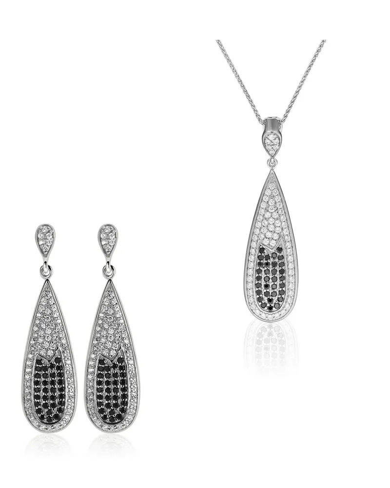 Orphelia Damen 925 Sterling Silber Set: Kettenanhänger + Ohrringe - Silber SET-5176 Silber