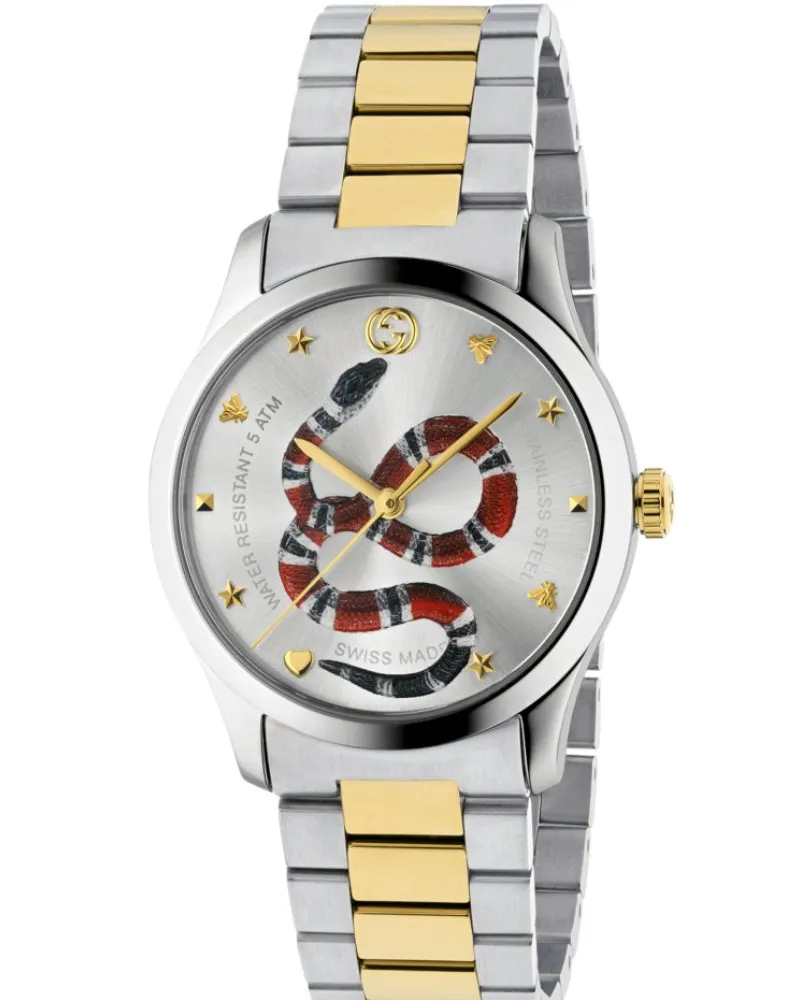 Gucci YA1264075 G-Timeless zweifarbige Herrenuhr Silber