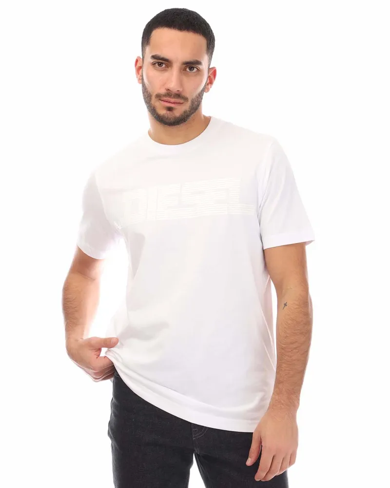 Diesel T-shirt In Leuchtendem Weiß Mit Einfarbigem Logo Weiß