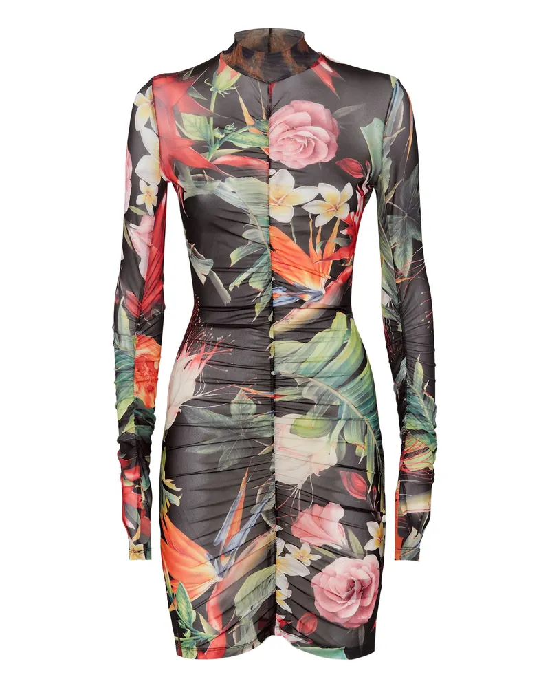 Philipp Plein Minikleid Flowers Schwarz