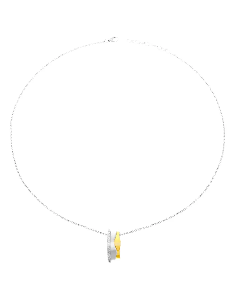 Orphelia Damen 925er Sterling Silberkette mit Anhänger - Silber/Gold ZH-6042/1 Silber