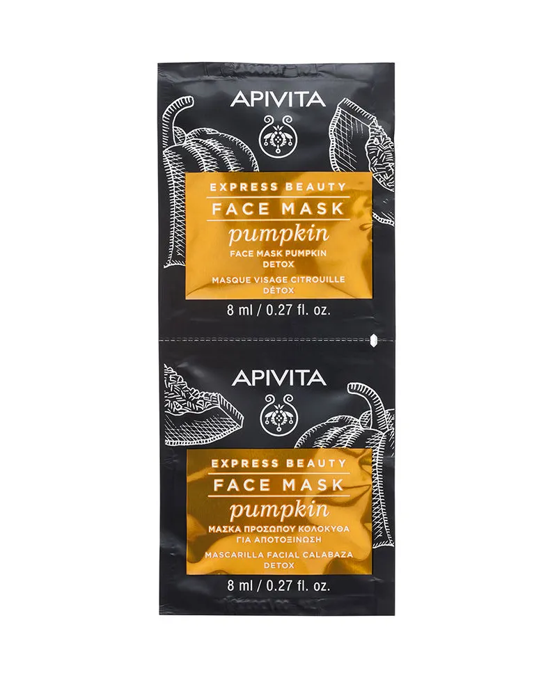APIVITA Express Beauty Gesichtsmaske Detox mit Kürbis 2 x 8 ml 