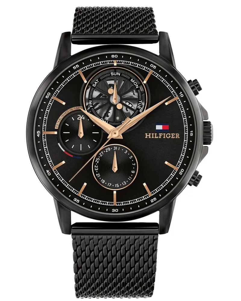 Tommy Hilfiger Stewart Herrenarmbanduhr 1710610 - Stilvoll & Funktional Schwarz
