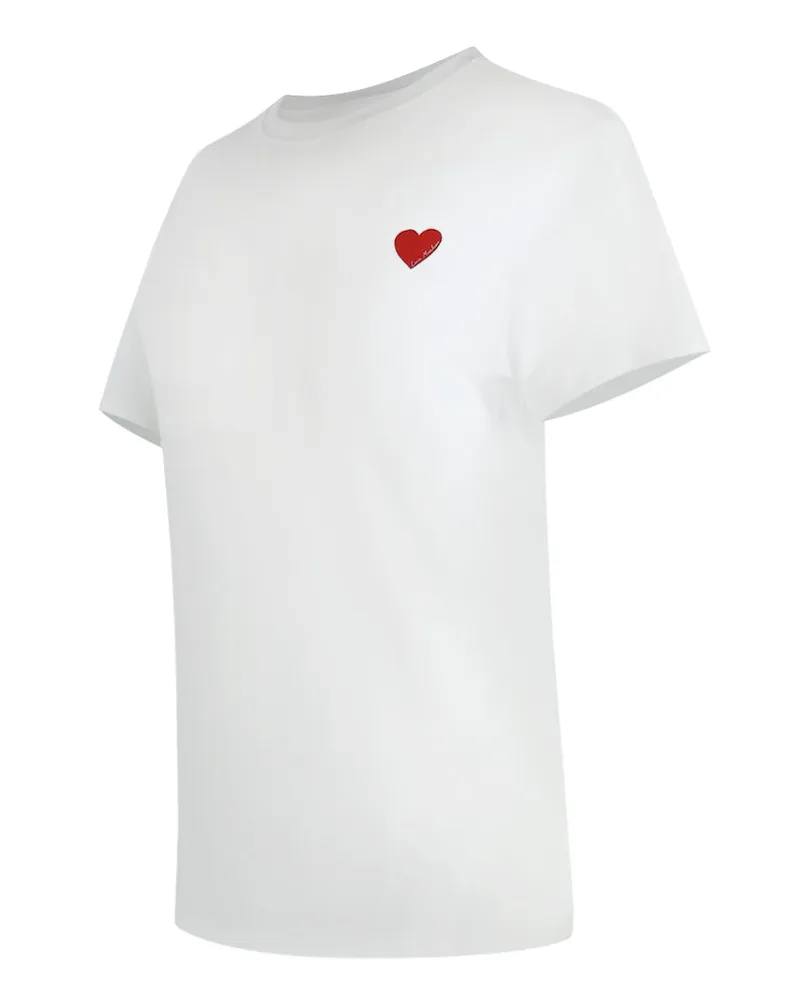 Moschino T-shirt Mit Kleinem Roten Herzlogo (weiß Weiß