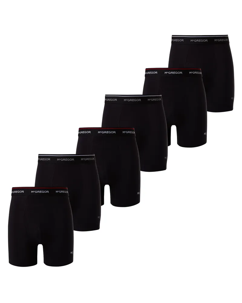McGregor Boxershorts Schwarz 6er-Pack Schwarz