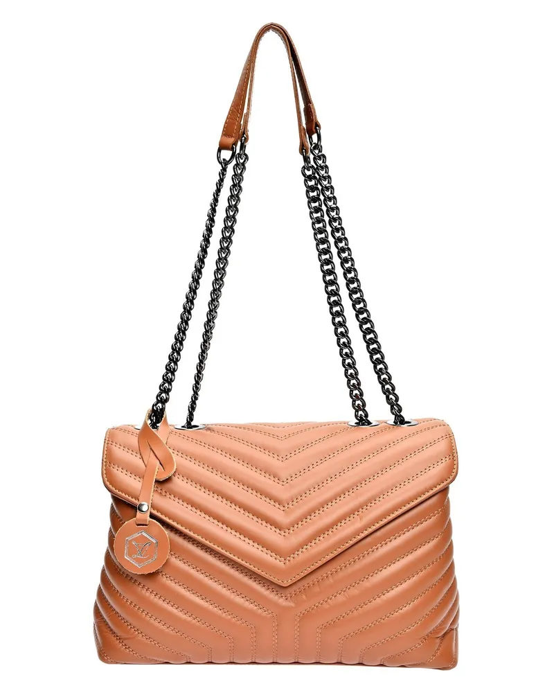 Luisa Vannini COGNAC Rindsledertasche Braun