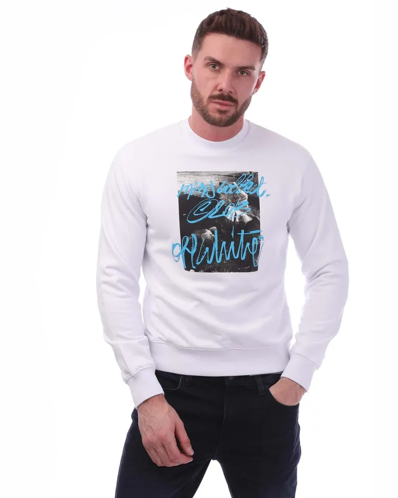 OFF-WHITE Rocks Type Slim Crewneck Weiß Schwarz