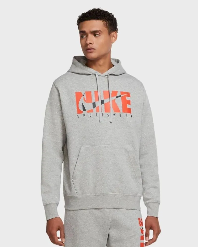 Nike Herren Sportswear Fleece-Kapuzenpullover in Grau Grau
