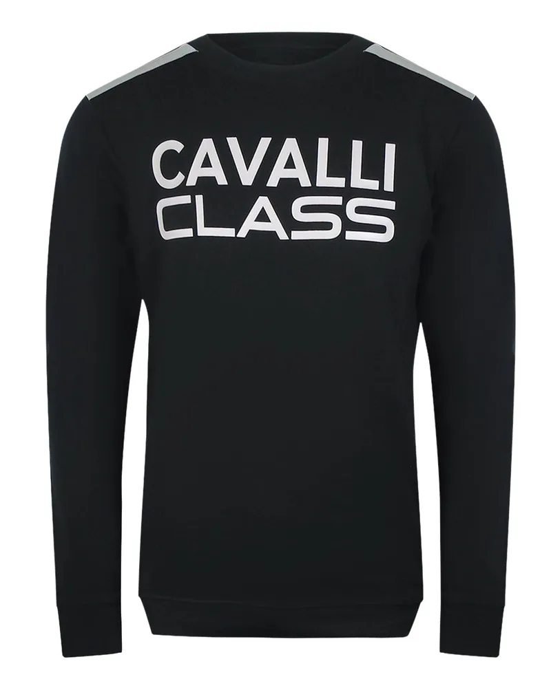 Roberto Cavalli Schwarzes Sweatshirt Mit Schulterverstärkung Schwarz