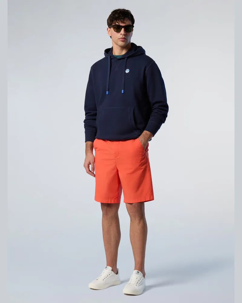 North Sails Kapuzenpullover mit Logo-Aufnäher - Blau Blau