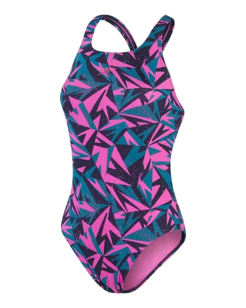 Speedo Hyper Boom Allover Medalist" Badeanzug für Damen (Marine/Orchidee Marineblau