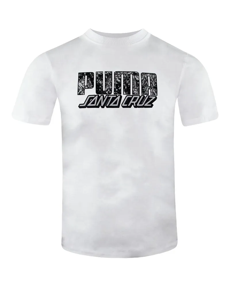 Puma x Santa Cruz Kurzarm Crew Hals Weißer Herren T-Shirt 532243 02 Weiß