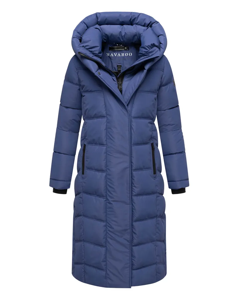 NAVAHOO Damen Steppmantel Engelsfeder XIV – warm, stilvoll & funktional Blau