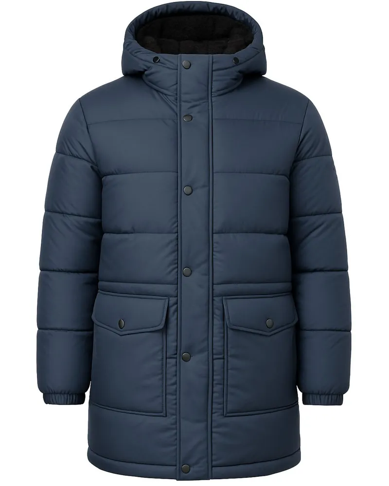 Hunter Interpid Herren langer Puffer-Mantel - Marineblau Marineblau
