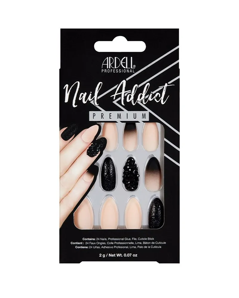 ARDELL Nail Addict Black Stud & Pink Ombre 