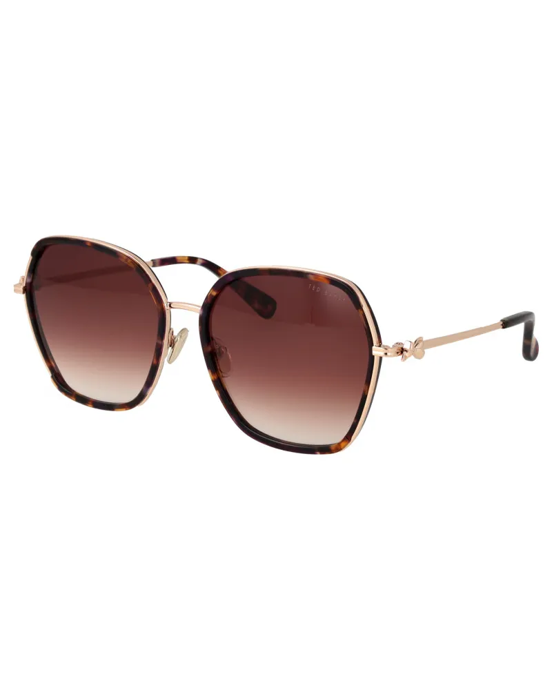Ted Baker TB1776 Kira 703 Glanz Schildpatt lila braun Farbverlauf Sonnenbrille Braun