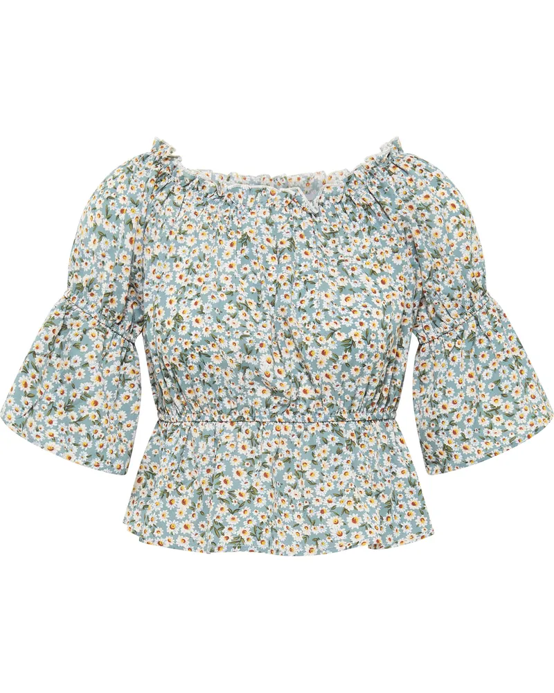 My Mo Bluse Damen Blau Mehrfarbig Mehrfarbig