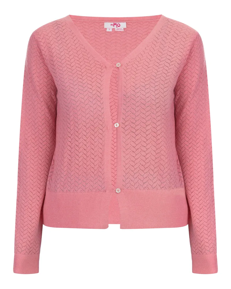 My Mo Strickjacke Damen Rosa Rosa