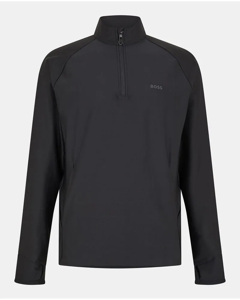 HUGO BOSS Sweatshirt für Herren, Aktiv, Regulär, Raglanärmel (Schwarz Schwarz