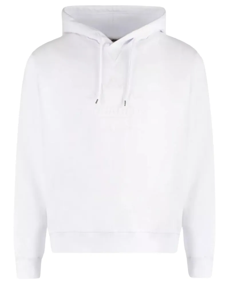 Dsquared2 Monotone Maple Leaf Logo Hoodie - Weiß Weiß