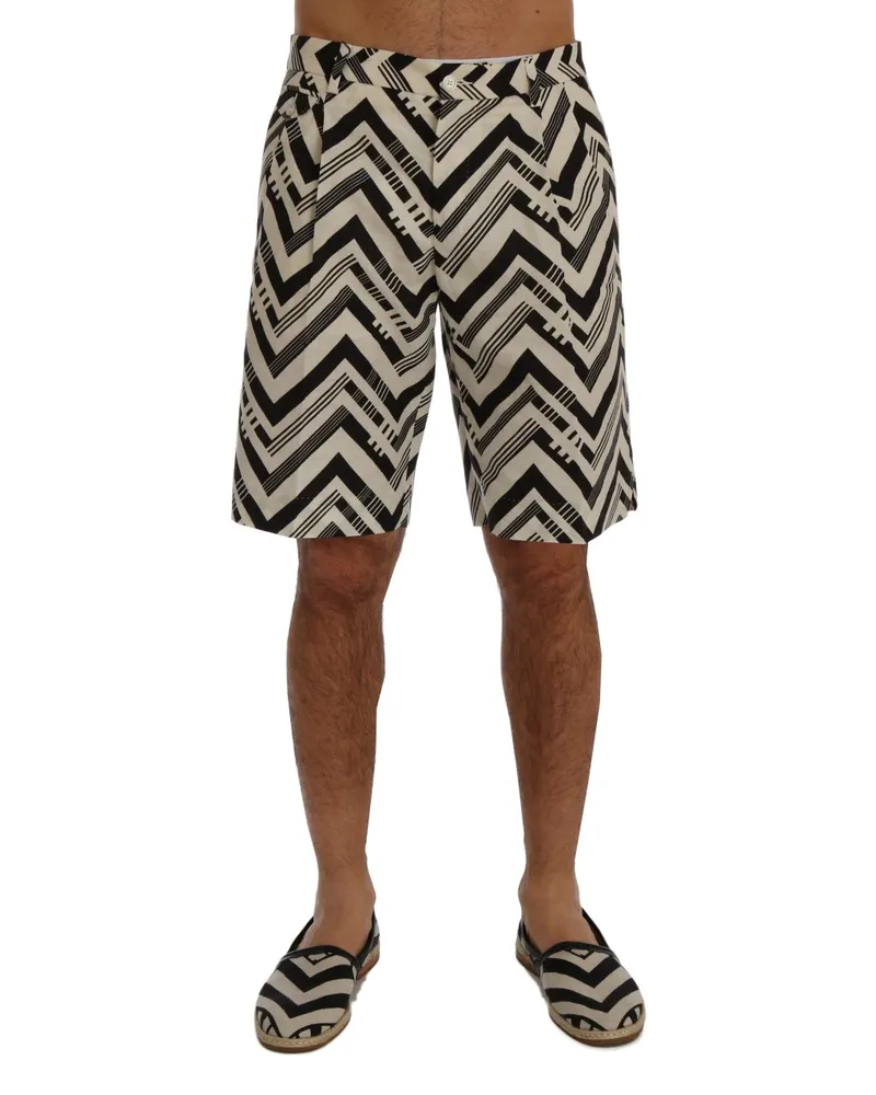 Dolce & Gabbana Chevron-Print-Shorts Schwarz