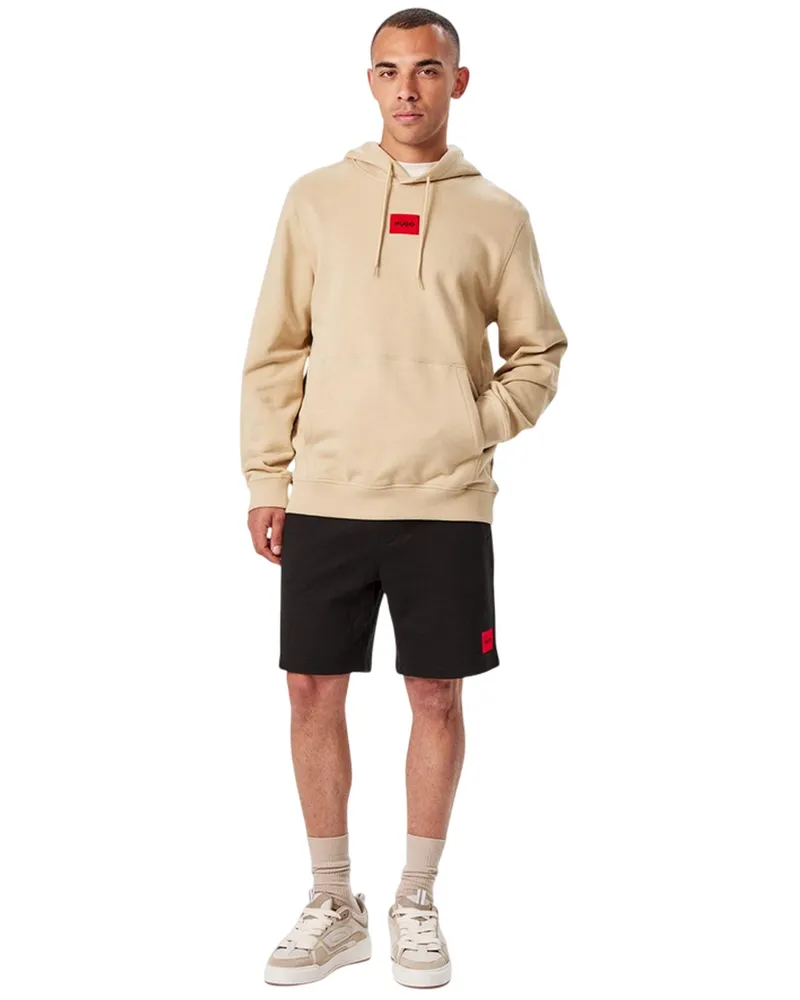HUGO BOSS Hoodie zum Überziehen für Herren, Baumwollmischung (Beige Beige